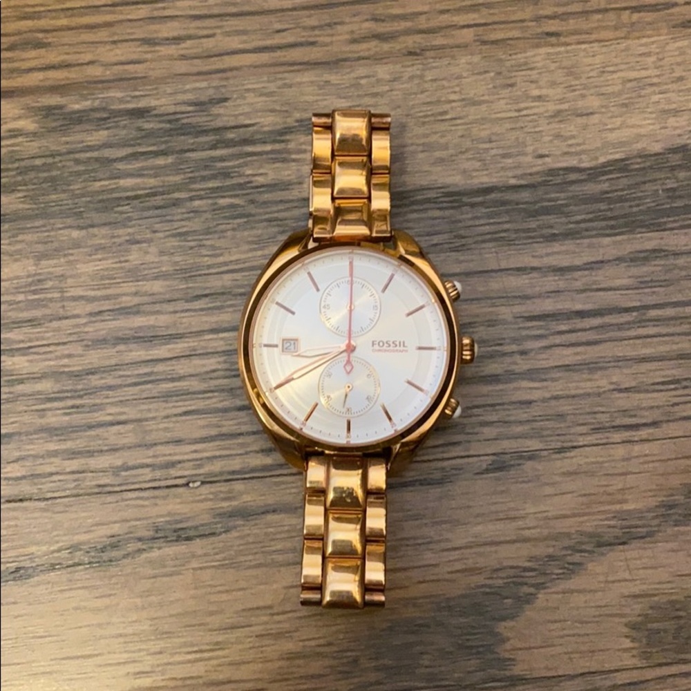 Rose Gold Fossil Watch